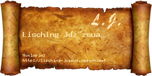 Lisching Józsua névjegykártya